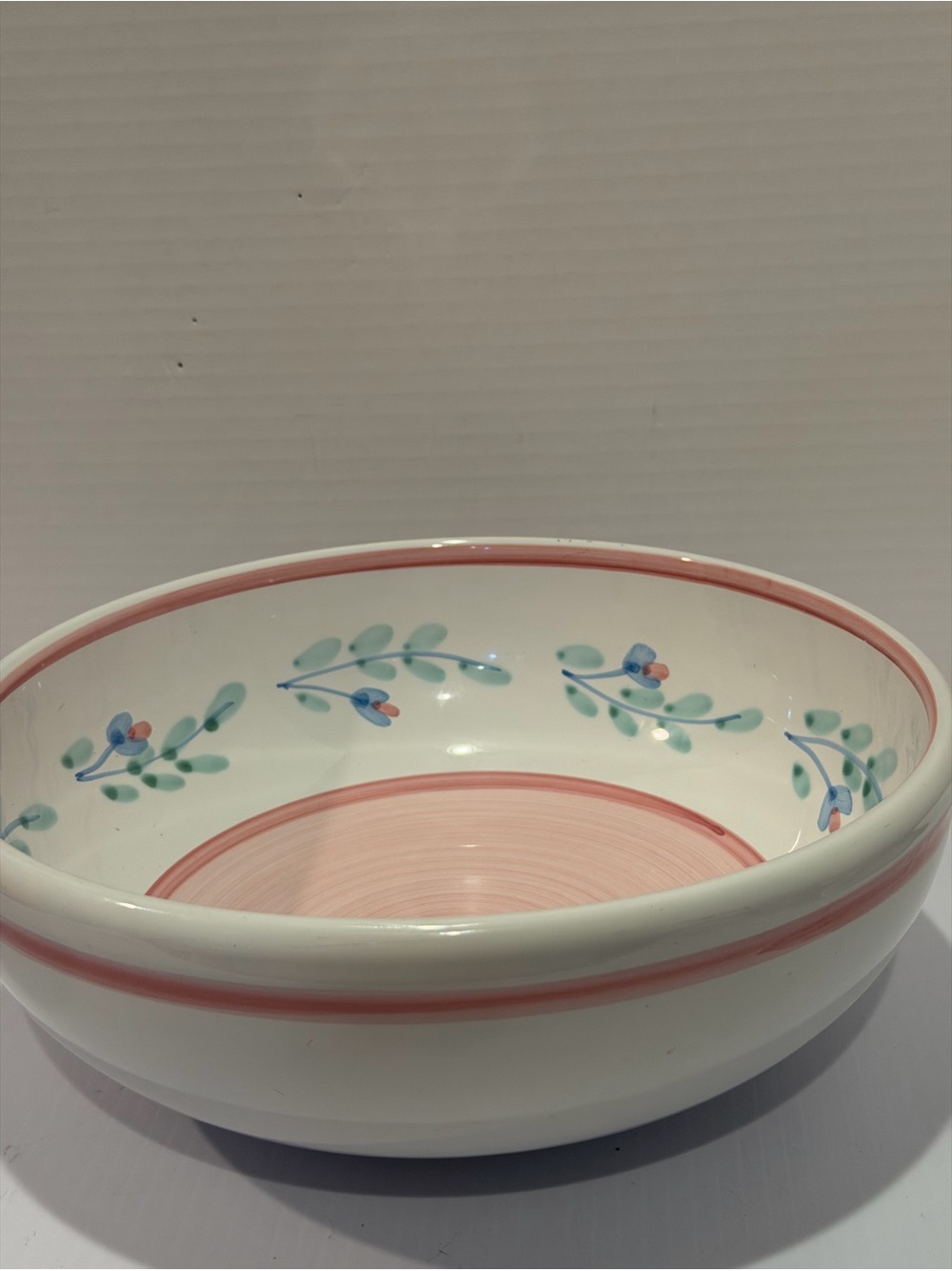 CALECA LARGE BOWL, Made In Italy - Pink Garland Serving Bowl
